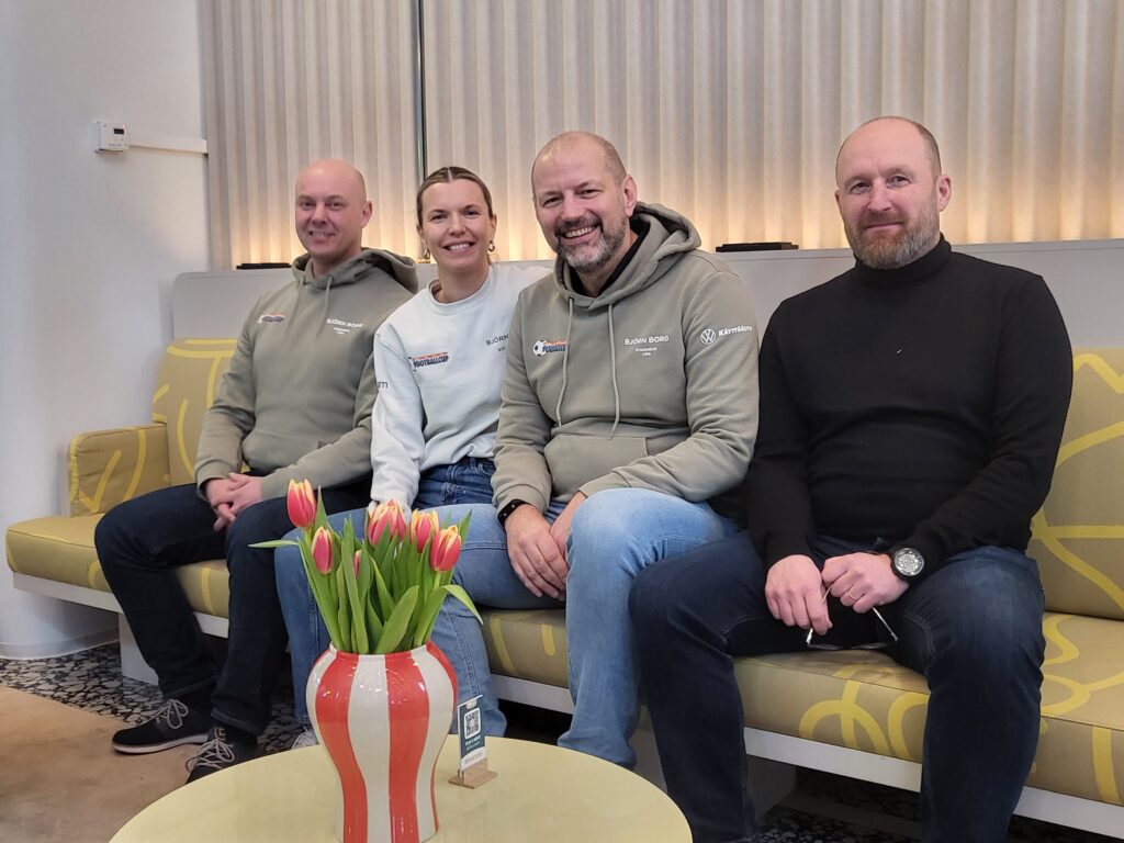 Wasa Footballcupin aktiiveja: Jens Karlsson, Linn Jung, Matias Jungar ja Kenneth Södergård.